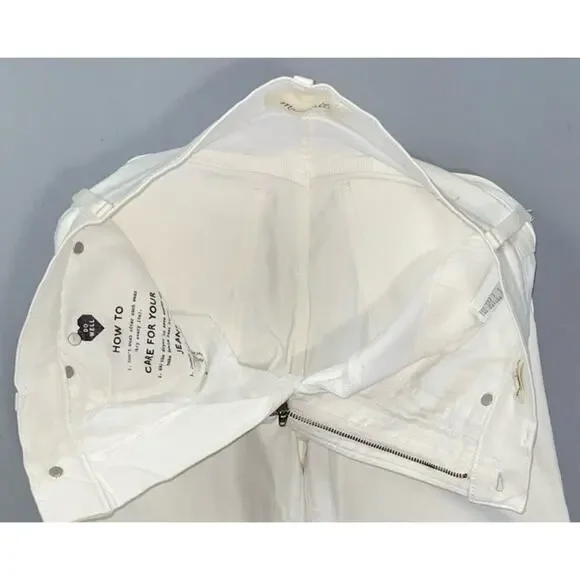 Madewell 'The Perfect Vintage Crop' Fray Stretch Denim Jeans. White, Women's 27. - Picture 3 of 5